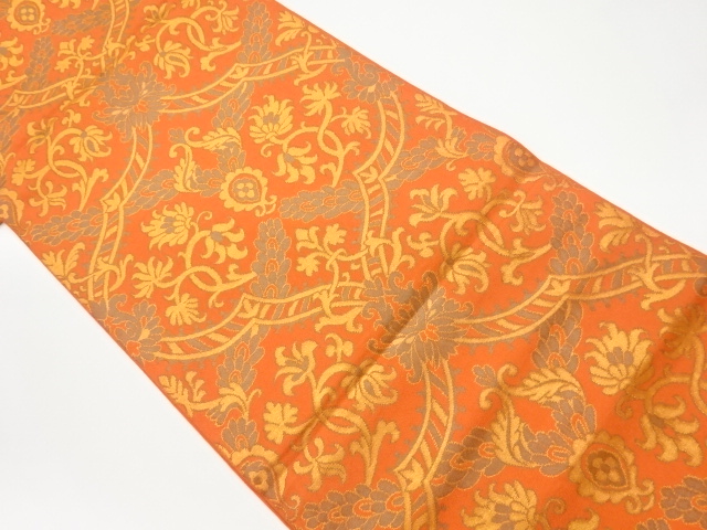 リサイクル　抽象花唐草模様織出し袋帯